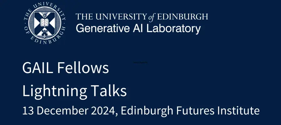 A banner image with details of the GAIL Fellows Lighting Talks taking place on 13 December 2024.